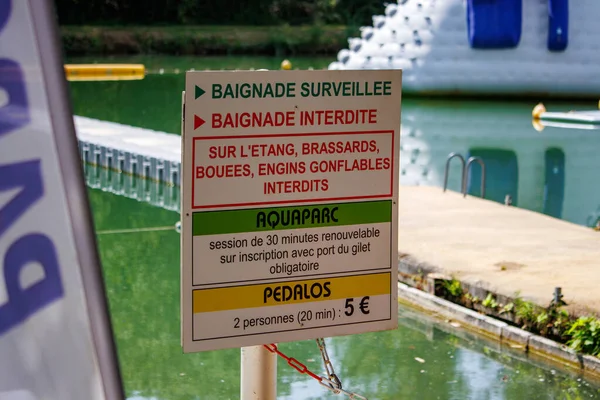 Dordogne Franciaország Július 2023 Úszási Szabályok Turizmus Nyaralás — Stock Fotó