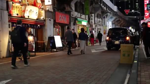 Tokio Japonsko Listopadu 2023 Diners Night Walkers Bustling Restaurant Street — Stock video
