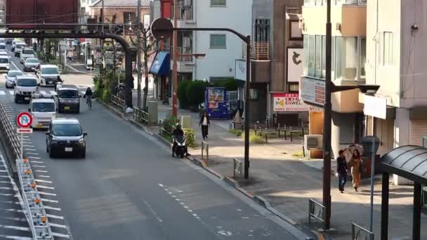 Tokyo Japan November 2023 Smooth Traffic Four Lane Road Amidst — Stock Video