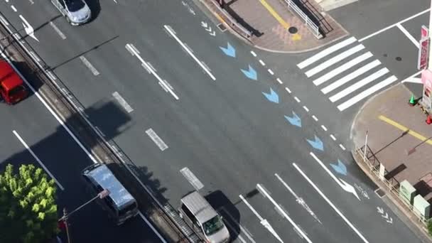 Tokio Japan November 2023 Luftaufnahme Einer Vielbefahrenen Straße Mit Beweglichen — Stockvideo