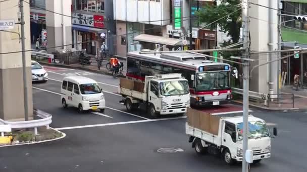 Токио Япония Ноября 2023 Года Взрыв Движения Транспортных Средств Центре — стоковое видео