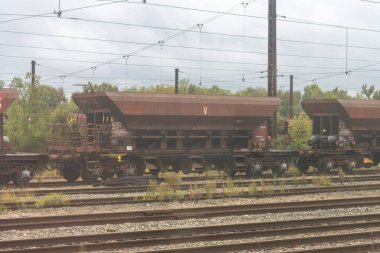 Fransa 24 Ekim 2023: Fransız Endüstriyel Demiryolu Kargo Treni