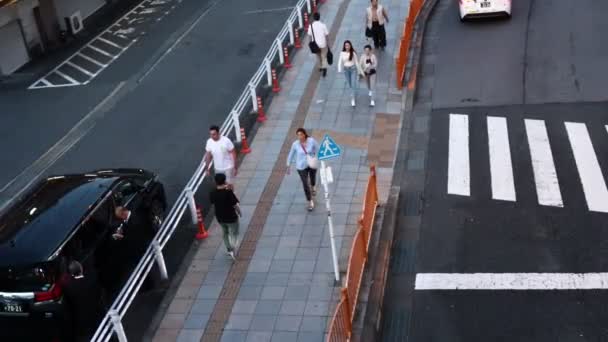 Tóquio Japão Outubro 2023 Pedestres Caminhando Longo Caminho Tóquio Anoitecer — Vídeo de Stock