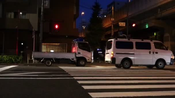 Tokyo Japon Octobre 2023 Trajet Soirée Une Intersection Animée Tokyo — Video