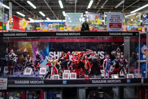 Tokio Japón Octubre 2023 Cifras Acción Superhéroes Exhibidas Tienda Tamashii — Foto de Stock