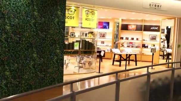 11月22日 日本东京 一个带有品牌陈列的时髦眼镜店的内部 — 图库视频影像