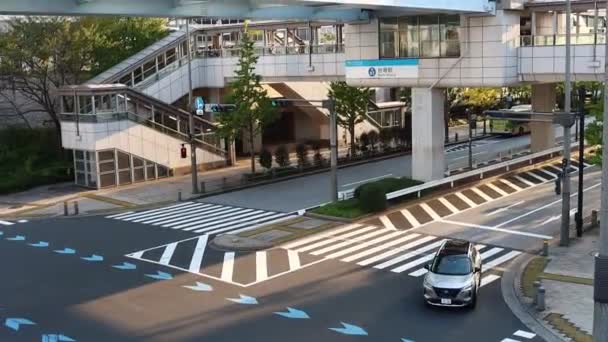 Tokyo Japan November Gång Och Gångväg Vid Modern Stadskorsning — Stockvideo