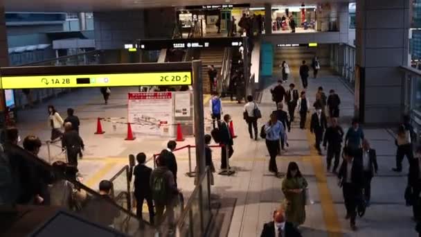 Tokio Japón Noviembre 2023 Estación Ocupada Con Viajeros Área Plataforma — Vídeo de stock