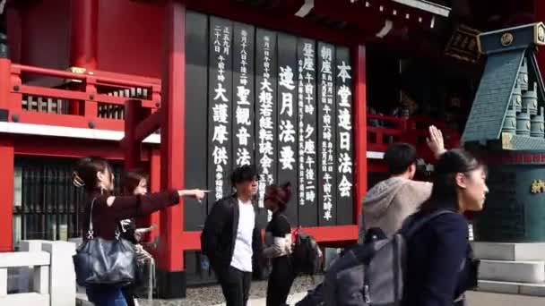 Tokyo Japan November 2023 Besökare Vid Ingången Till Ett Traditionellt — Stockvideo