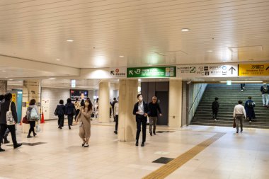 Tokyo, Japonya, 27 Ekim 2023: Tokyo Metro İstasyonunda Yürüyen Yolcular