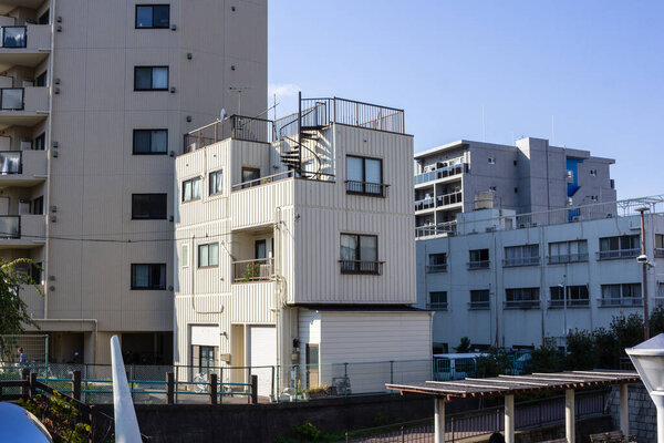Tokyo, Japan, 28 October 2023 : Modern apartment buildings in Tokyo