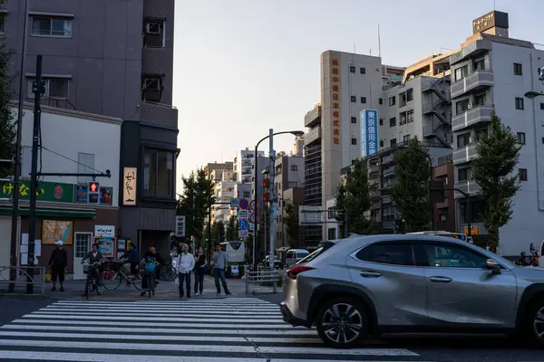 stock image Tokyo, Japan, 28 October 2023 : Pedestrian Crossing in Busy Tokyo Neighborhood