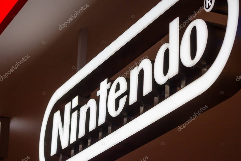Tokyo, Japan, 29 October 2023 : Close-up of Nintendo Store Sign