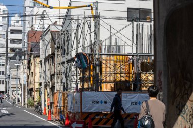 Tokyo, Japonya, 1 Kasım 2023: Tokyo Mahallesi İnşaat Alanı