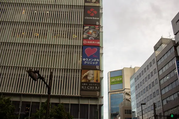 Tokio Japón Noviembre 2024 Escena Urbana Con Carteles Publicitarios Edificios — Foto de Stock