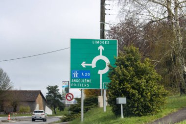 France, 30 March 2024: Directional Signpost at Crossroads clipart