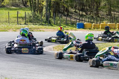 France, 14 April 2024: Go-kart racing competition clipart