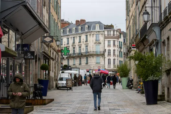 France March 2024 Daily Life Bustling French Urban Street — Stock Photo, Image