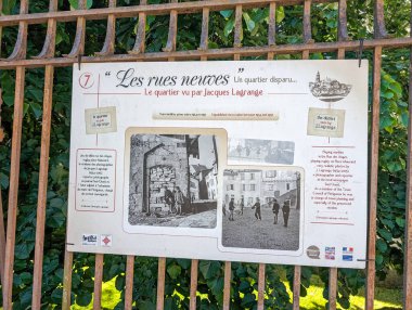Fransa, 9 Mayıs 2024: Les rues neuves ilçesindeki Jacques Lagrange hakkında tarihi bilgi işareti