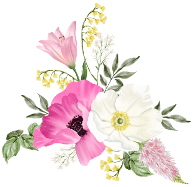 Bahar çiçekleri suluboya mavi ve sarı çiçekler açıyor