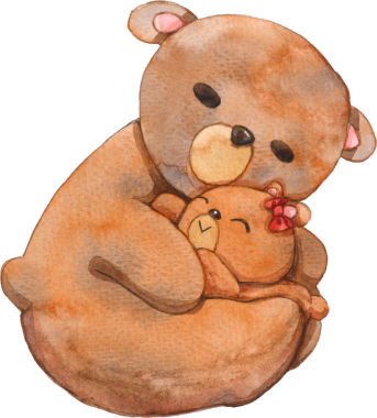 Babalar Günü oyuncak ayısı suluboya sevimli hayvan karakteri