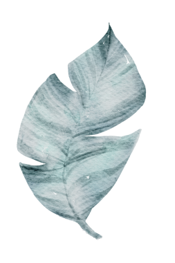 Yaprak elementi suluboya el boyası