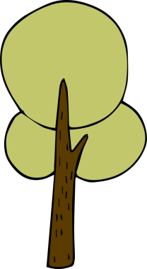 El çizimi ağaç karikatürü