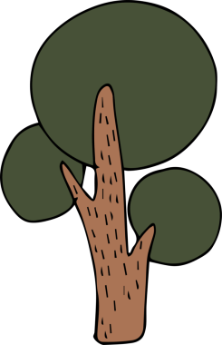 El çizimi ağaç karikatürü