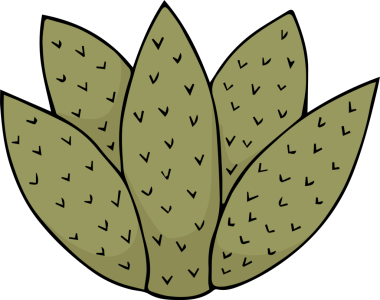 El çizimi kaktüs karikatürü.