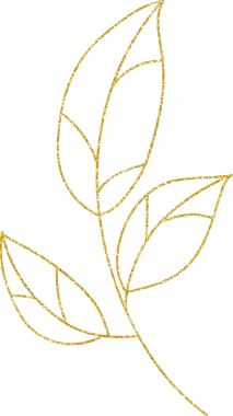 Altın parıltılı çiçek ve yaprak