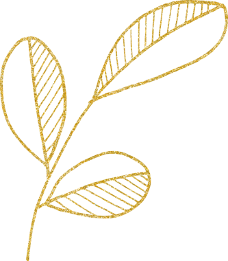 Altın parıltılı çiçek ve yaprak