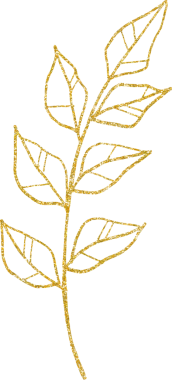 Altın parıltılı çiçek ve yaprak