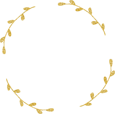 Altın parıltılı çiçek ve yaprak