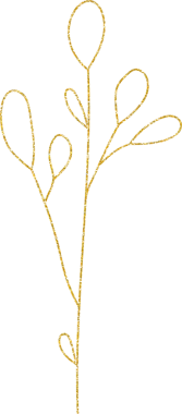 Altın parıltılı çiçek ve yaprak