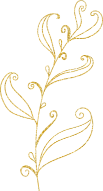 Altın parıltılı çiçek ve yaprak