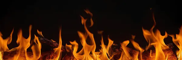 Flame Fire Dark Background — Stock Photo, Image