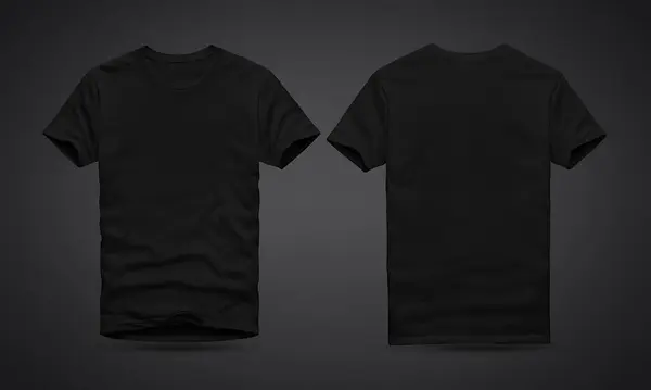 黑色T恤 灰色背景隔离 用于设计和标识的模型 图库照片
