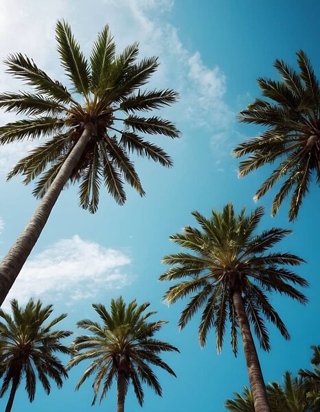 пальма против голубого неба