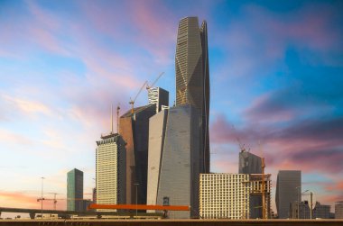 Riyadh, Saudi Arabia, KSA - December 02, 2017 new buildings being constructed in the new King Abdullah Financial District in Riyadh clipart