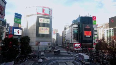 Tokyo, Japonya - 23 Aralık, 2018: İnsanlar akşam sokakta yürüyor ve yürüyorlar..