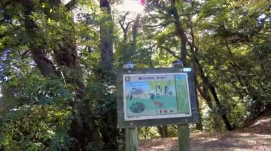 Parktaki bir tabelayı yakından çek.