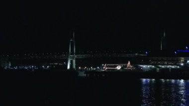 Kara gökyüzünde havai fişekler