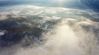 Karpatlar 'da kış dağı manzarası