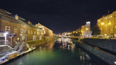 İsveç 'te Stockholm şehrinin gece manzarası