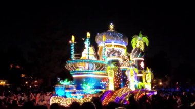 Gece şehir ışıkları, şenlikli arka plan