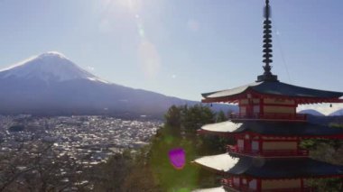 Yamanashi 'deki Fuji Dağı' nın güzel manzarası