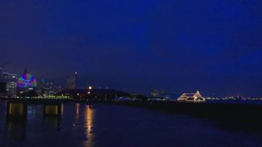 Alacakaranlık, Bangkok, Tayland 'ın gece manzarası