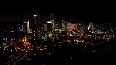 Şehrin gece manzarası. Bangkok, Tayland.