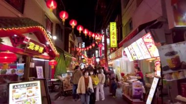 Tokyo-Japonya Kasım 1802 17 Tanımlanamayan Bulanık. Yogi koen ulusal caddesinde yürüyen insanlar..