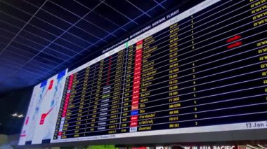 Birçok insanla birlikte havaalanı terminali.